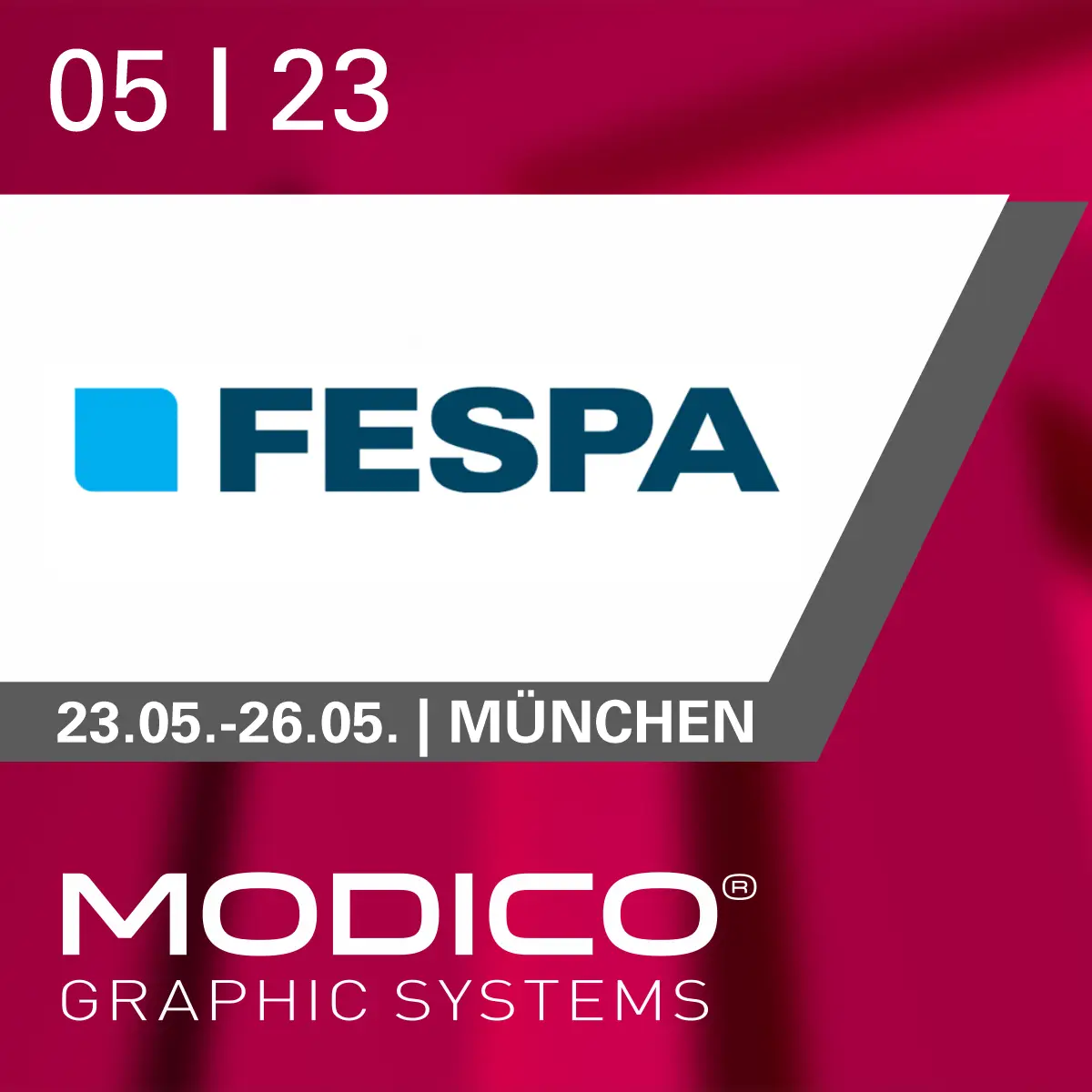 Modico Graphics auf der Messe FESPA 2023.