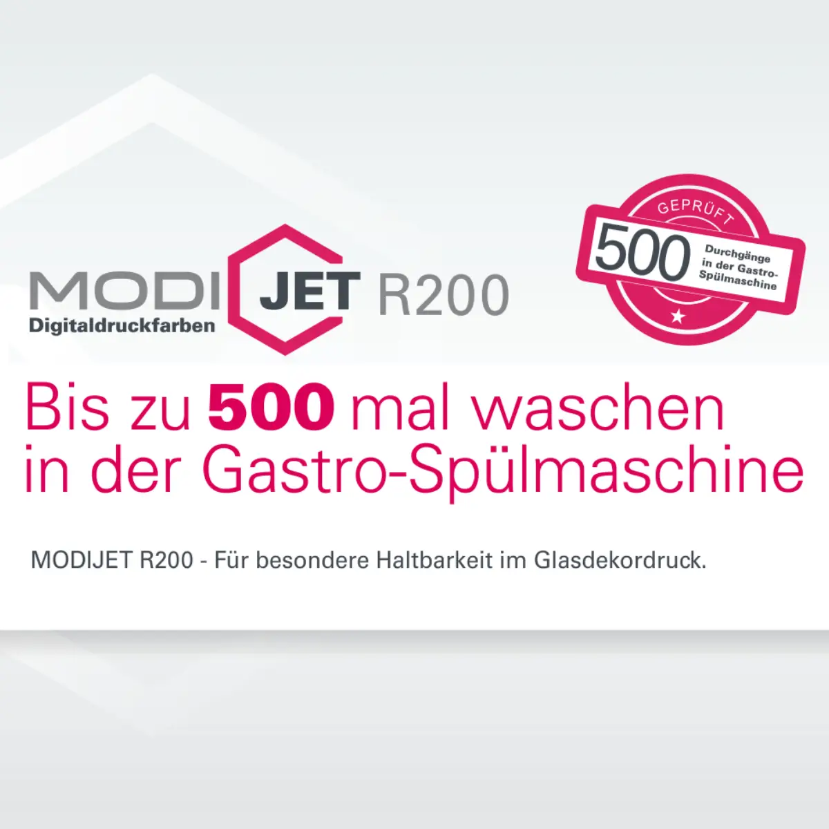 Haltbares Glasdekor mit Modijet R200