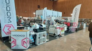 The Modico Graphic Systems stand at the Promodays 2023 trade fair in Ljubljana, Slovenia