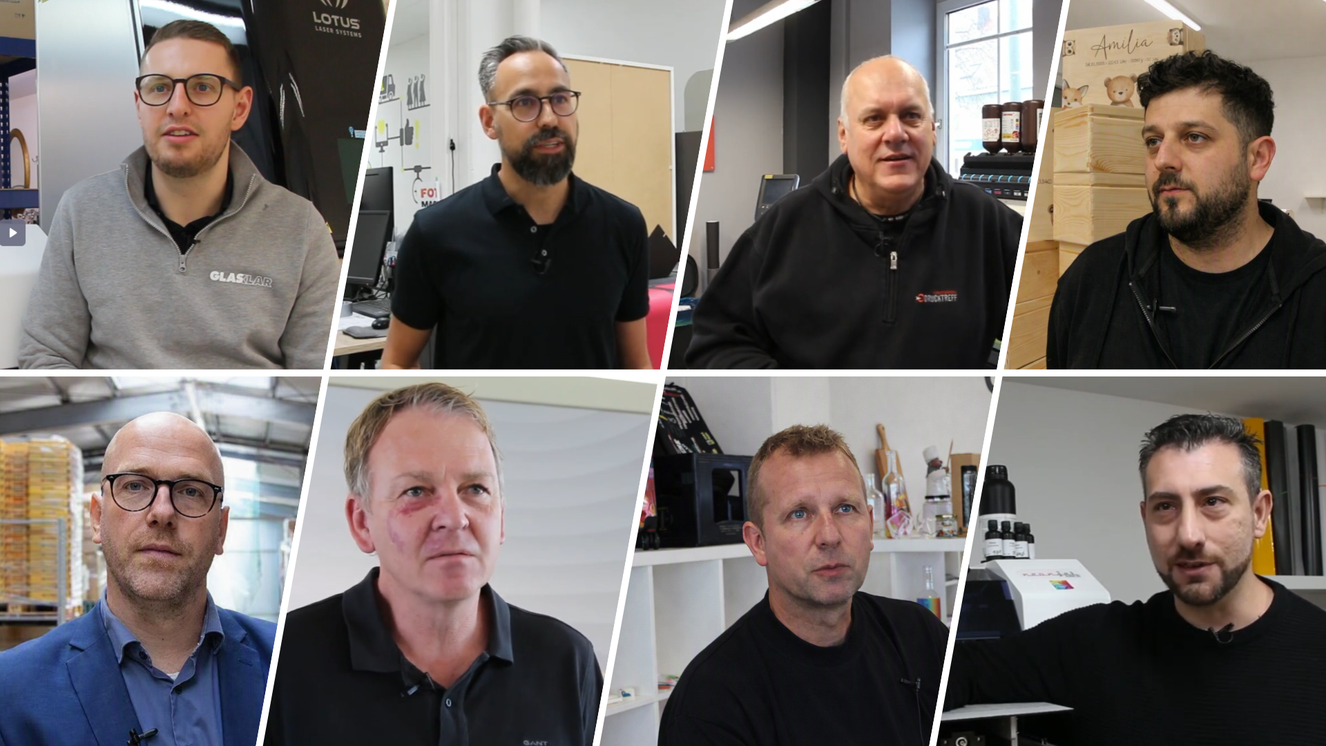 Oliver Bartsch, Marc Arndt, Harald Schieber, Serhat Kabak, Rainer Steffens, Antonio Scuma, Winfried Wagner - Testimonials für Modico Graphic Systems